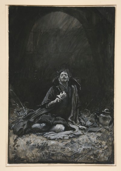 Malvolio nel dungeon, illustrazione per Atto III, Scena iv, La dodicesima notte da Edwin Austin Abbey