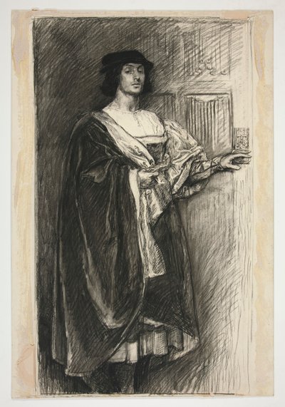 Uomo in costume rinascimentale - (illustrazione non identificata per un