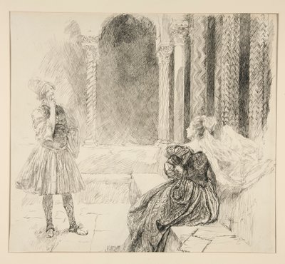 Olivia e Viola, illustrazione per Atto I, Scena V, La dodicesima notte da Edwin Austin Abbey