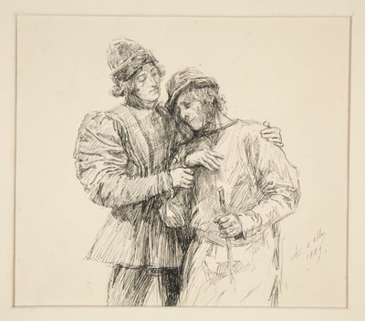 Orlando e Adamo, illustrazione per Atto II, Scena IV, Come vi piace da Edwin Austin Abbey