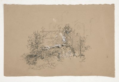 Giardino invaso(?) cimitero(?) da Edwin Austin Abbey