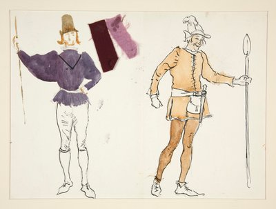 Contadini, bozzetto di costume per Henry Irving da Edwin Austin Abbey
