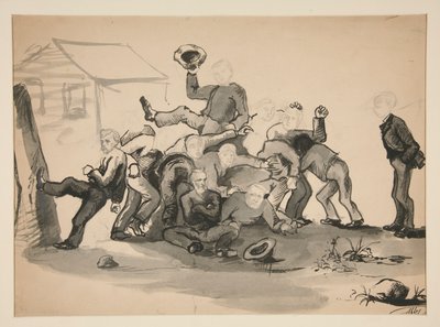Mucchio di uomini: caricatura da Edwin Austin Abbey