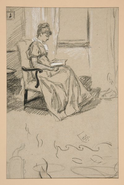 Ritratto di Mrs. Abbey, che legge da Edwin Austin Abbey