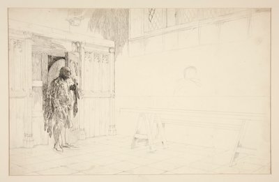 Schizzo preliminare per Le allegre comari di Windsor da Edwin Austin Abbey