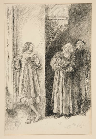 Proteo e Antonio, da Atto I, Scena iii, Due Gentiluomini di Verona da Edwin Austin Abbey