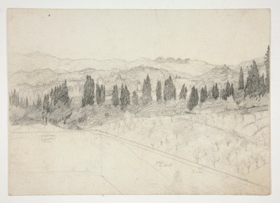 Paesaggio Romano(?) visto dal Balcone (recto); Paesaggio Marino (verso) da Edwin Austin Abbey