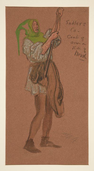Costume di Sadler, bozzetto di costume per Henry Irving da Edwin Austin Abbey