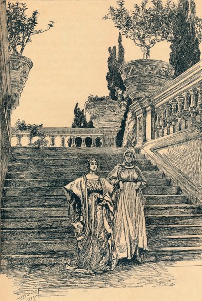 Scena da Molto rumore per nulla da Edwin Austin Abbey