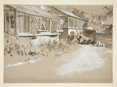 Baracche e arbusti da Edwin Austin Abbey