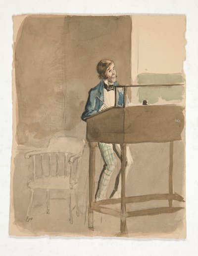 Schizzo per Charles Dickens da Edwin Austin Abbey