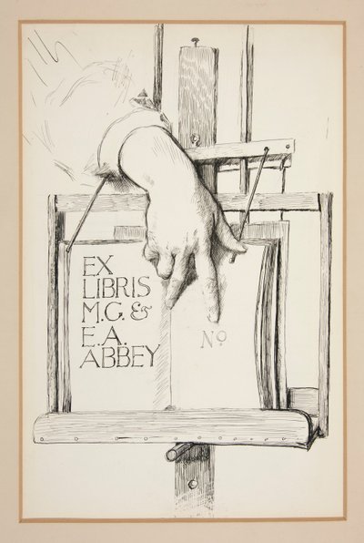 Schizzo per Ex Libris: M.G. & E.A. Abbey da Edwin Austin Abbey