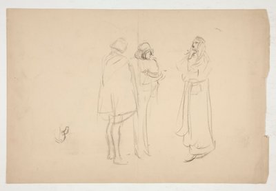 Schizzo di tre uomini, da Il mercante di Venezia da Edwin Austin Abbey