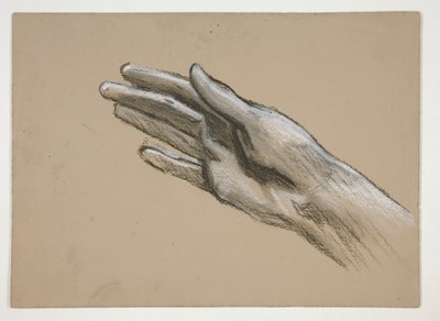 Schizzo di una mano (recto); Studi di composizione per una commedia (?) (verso) da Edwin Austin Abbey