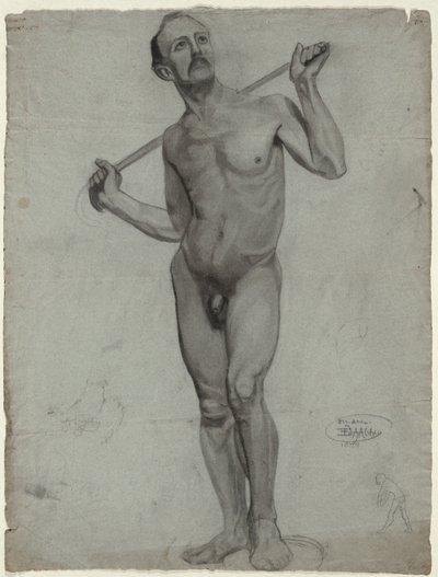 Schizzo di un nudo maschile (disegno di studio) da Edwin Austin Abbey