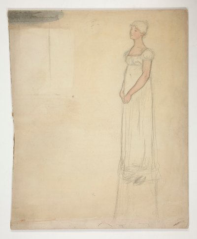 Schizzo di una donna - studio di costume per una commedia? da Edwin Austin Abbey