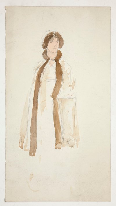 Schizzo di una donna - studio di costume per una commedia? da Edwin Austin Abbey