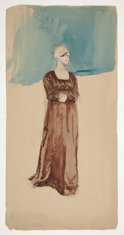 Schizzo di una donna - non identificata da Edwin Austin Abbey