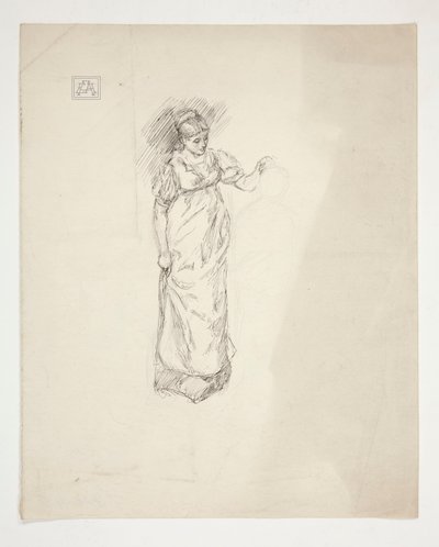 Schizzo di una donna - illustrazione non identificata da Edwin Austin Abbey