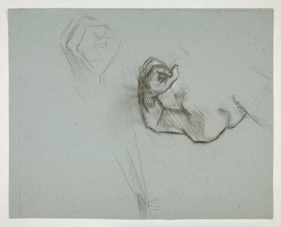 Schizzo di un torso superiore e pugno chiuso da Edwin Austin Abbey