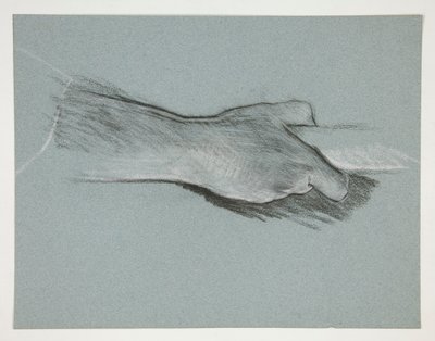 Schizzo di una mano che afferra un palo da Edwin Austin Abbey