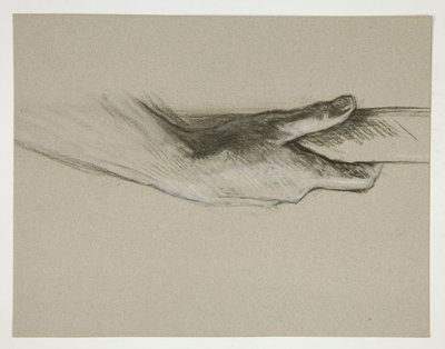 Schizzo di una mano che afferra un palo da Edwin Austin Abbey