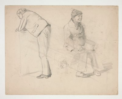 Schizzo di due uomini - illustrazione non identificata da Edwin Austin Abbey