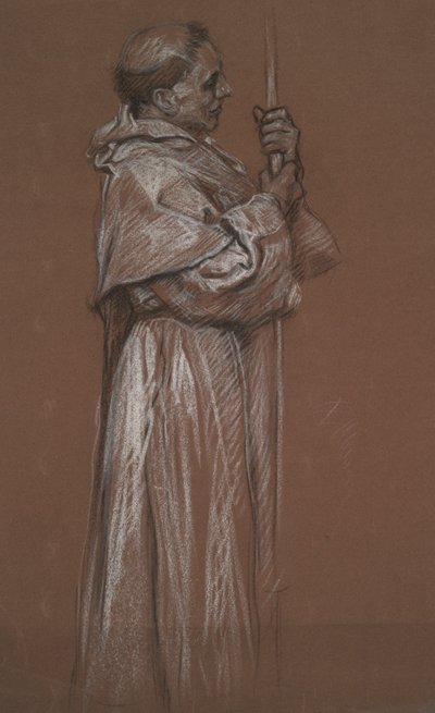 Figura in piedi di un frate, studio per murale da Edwin Austin Abbey