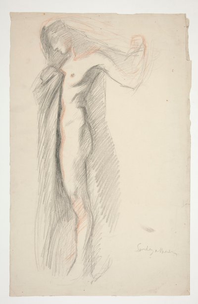 Studio della figura delle 6 pm, per il murale Le Ore al Campidoglio di Harrisburg, Pennsylvania da Edwin Austin Abbey