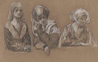 Studi di 3 donne per la Royal Exchange da Edwin Austin Abbey