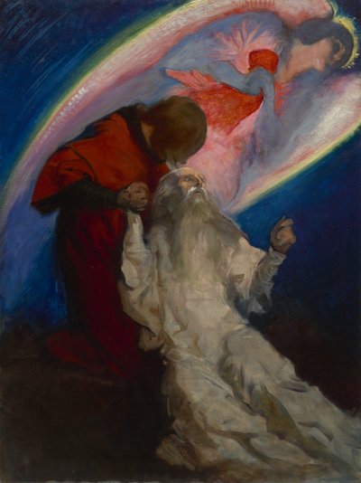 Studio per Amfortas liberato da Galahad nella ricerca e realizzazione del Santo Graal da Edwin Austin Abbey