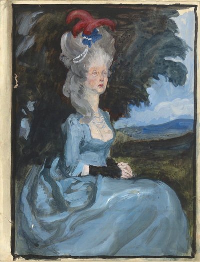 Studio per Aunt Pedigree, da Oliver Goldsmith da Edwin Austin Abbey