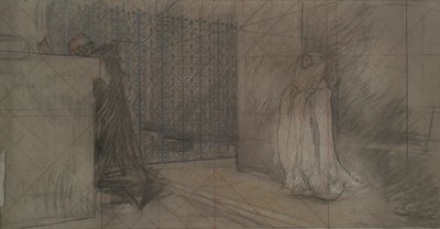 Studio per Il Prete e la Grande Dama da Edwin Austin Abbey