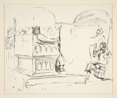 Studio per La ricerca del Santo Graal (serie di quindici dipinti per la Biblioteca Pubblica di Boston, completata nel 1901) da Edwin Austin Abbey
