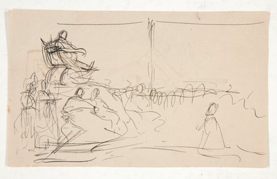 Studio per il Processo della Regina Caterina. Stemma sul retro. da Edwin Austin Abbey