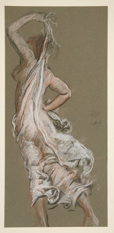 Studio per figura delle 5 pm da Edwin Austin Abbey