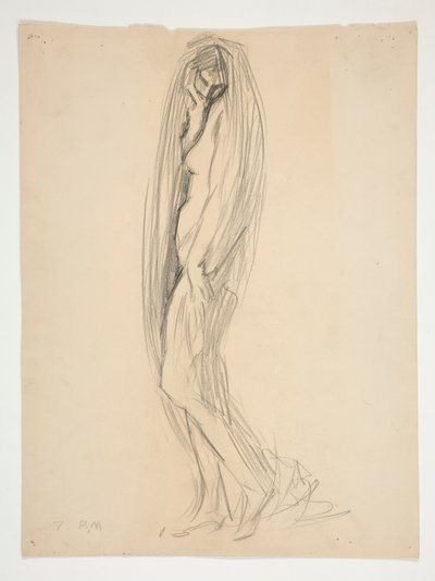 Studio per figura delle 7 pm da Edwin Austin Abbey
