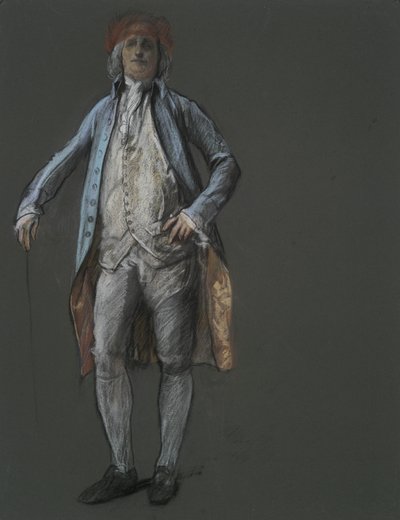 Studio per figura di Benjamin Franklin in da Edwin Austin Abbey