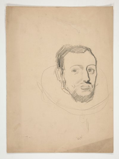 Studio per la testa di un uomo: schizzo per murale per il palazzo del capitol dello stato a Harrisburg, Pennsylvania, 1902-1911 (completato da John Singer Sargent) da Edwin Austin Abbey