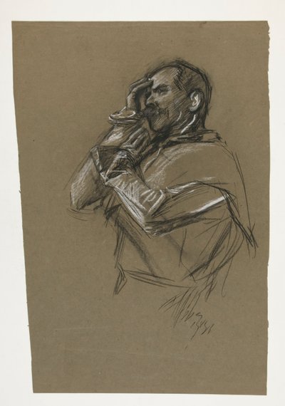 Studio per uno dei murali da La Ricerca del Santo Graal (una serie di 15 dipinti per la Biblioteca Pubblica di Boston, completata nel 1901) da Edwin Austin Abbey