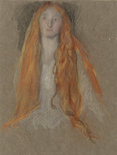 Studio per la testa di Ofelia, nella scena del dramma, in Amleto da Edwin Austin Abbey