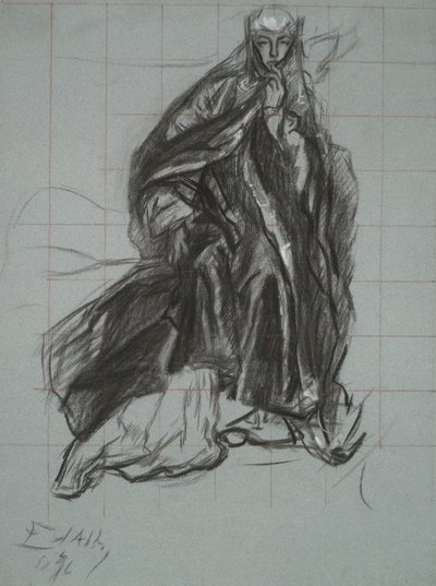 Studio per la Regina, da La Scena del Teatro, Amleto, atto 3, scena 2 da Edwin Austin Abbey