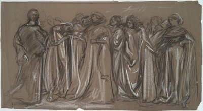 Studio per le virtù prigioniere, studio di figura per da Edwin Austin Abbey