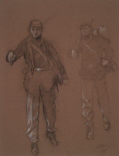 Studio per le figure di due soldati della Guerra Civile da Edwin Austin Abbey