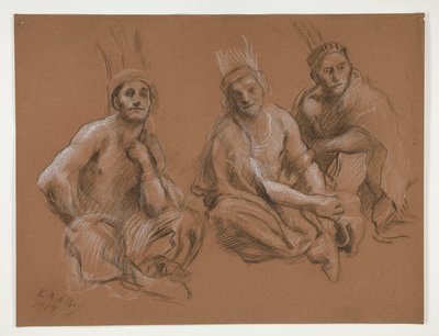 Studio di 3 indiani per da Edwin Austin Abbey