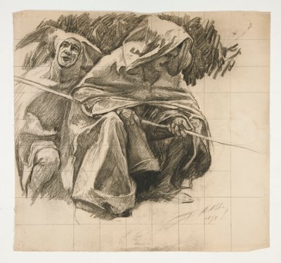 Studio del Re Pescatore, da La ricerca del Santo Graal (una serie di quindici dipinti per la Biblioteca Pubblica di Boston, completata nel 1901) da Edwin Austin Abbey