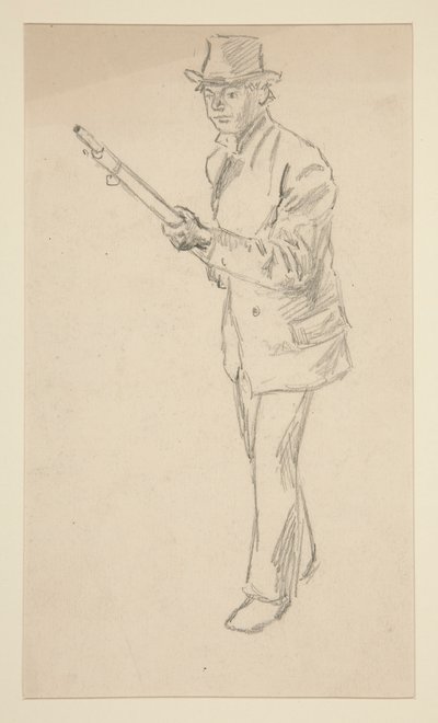 Studio di un uomo con un fucile da Edwin Austin Abbey