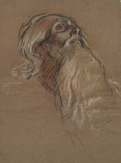Studio della testa del re Amfortas da Edwin Austin Abbey