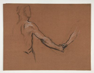 Studio di due figure che si stringono la mano nel da Edwin Austin Abbey