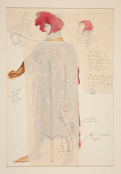 Il re armato, bozzetto di costume per Henry Irving da Edwin Austin Abbey